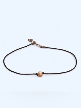 Delicate Black Cord Necklace with Pearl Accent